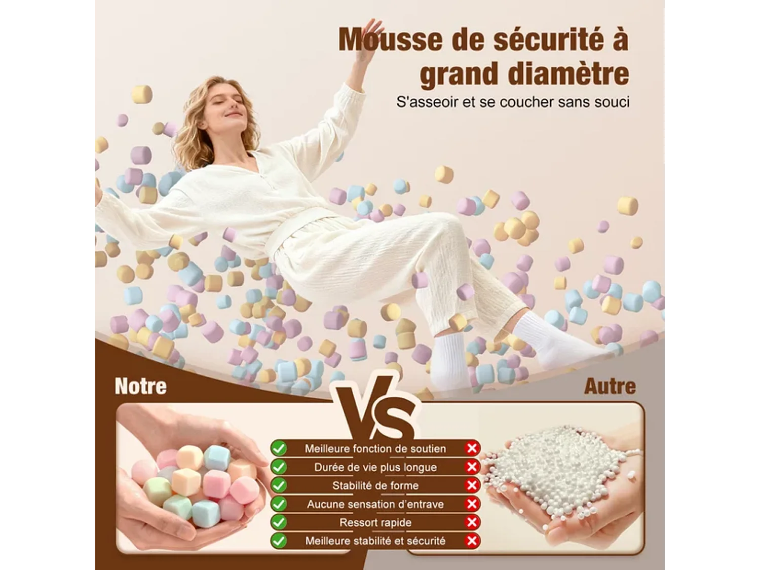 Pouf poire adulte pour chambre et salon – Confortable et moderne - Bleu