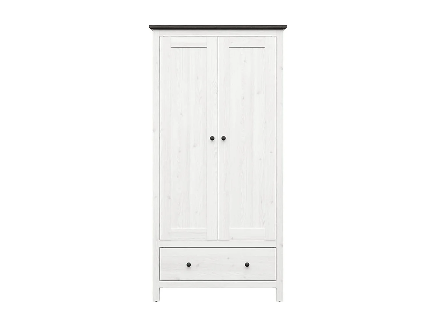 Armoire Placard à 2 portes et 1 tiroir, coloris Mélèze clair / Pin larico - Longueur 101 x Profondeur 57 x Hauteur 203 cm