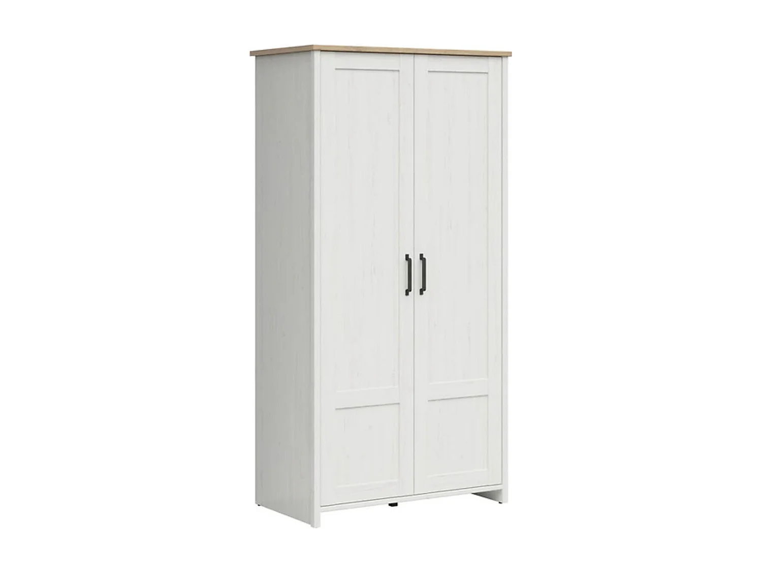 Armoire Placard à deux portes , coloris Blanc pin andersen/Chêne clair - Longueur 101,5 x Profondeur 57 x Hauteur 200,5 cm