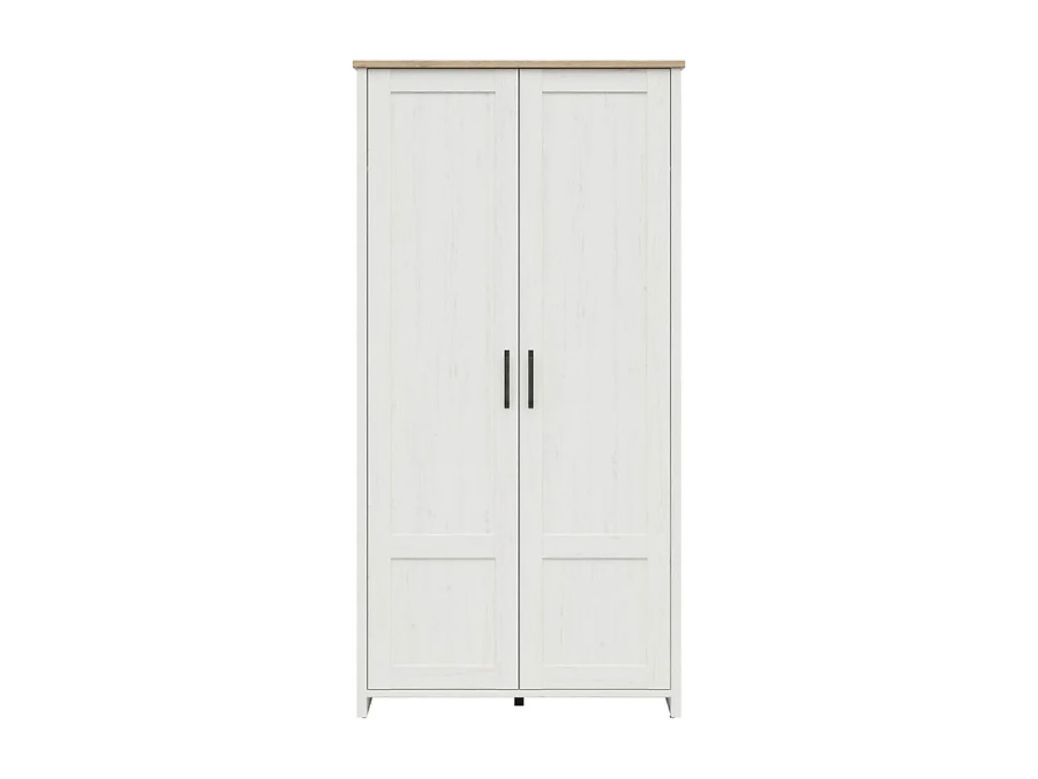 Armoire Placard à deux portes , coloris Blanc pin andersen/Chêne clair - Longueur 101,5 x Profondeur 57 x Hauteur 200,5 cm
