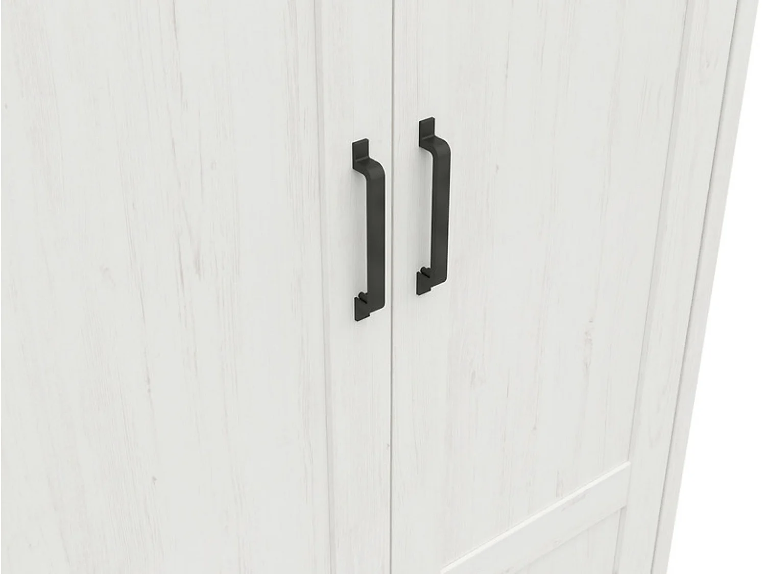 Armoire Placard à deux portes , coloris Blanc pin andersen/Chêne clair - Longueur 101,5 x Profondeur 57 x Hauteur 200,5 cm