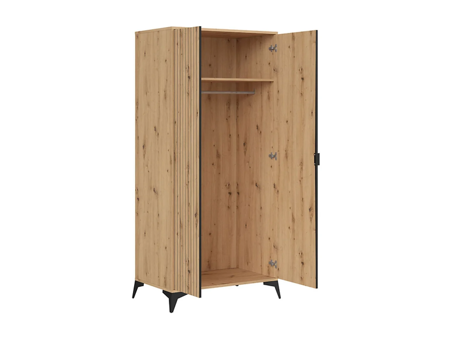 Armoire à 2 portes Placard,coloris Chêne artisan - Longueur 90 x Profondeur 55 x Hauteur 197 cm