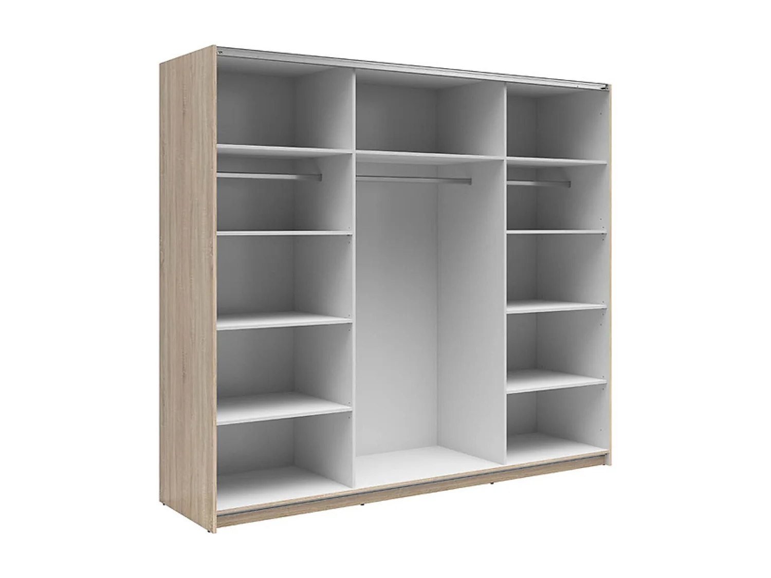 Armoire à 2 portes coulissante coloris chêne Sonoma - Longueur 220 x Profondeur 60 x Hauteur 195,5 cm