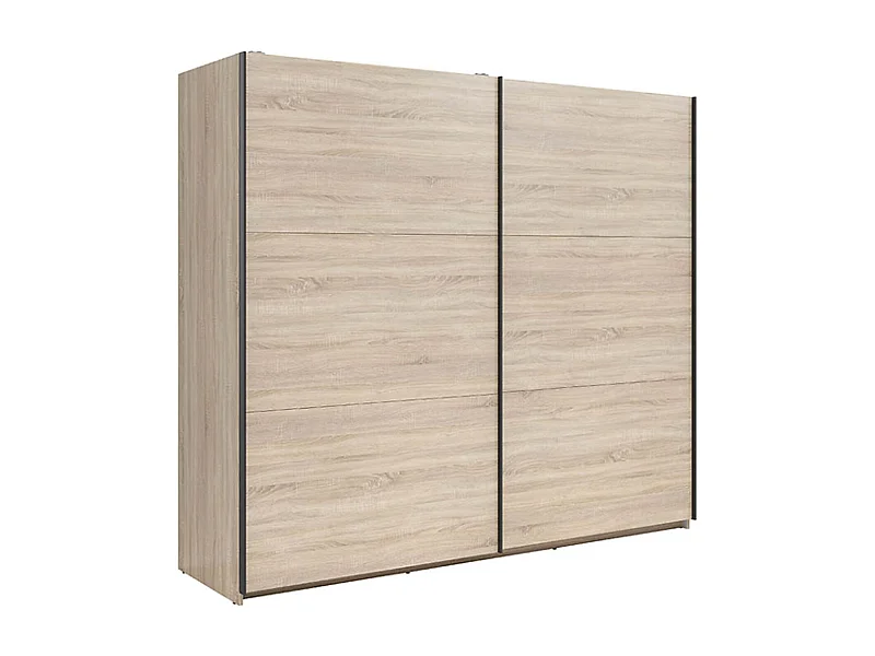 Armoire à 2 portes coulissante coloris chêne Sonoma - Longueur 220 x Profondeur 60 x Hauteur 195,5 cm