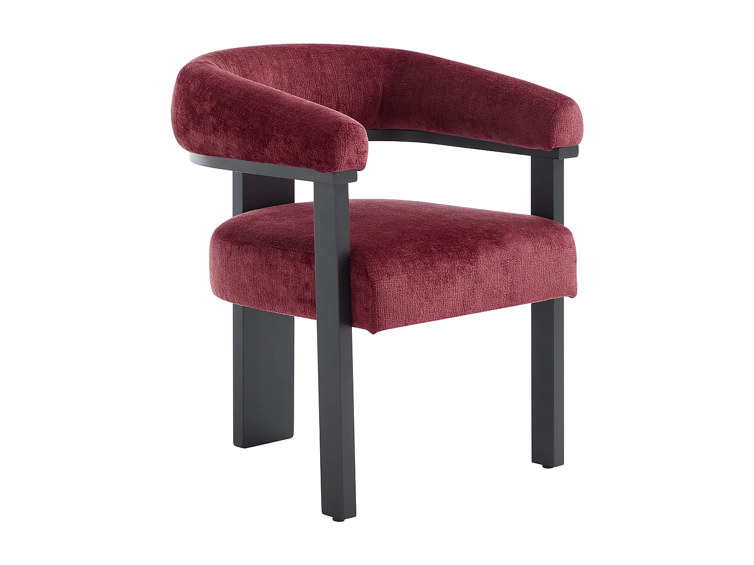 Set van 2 stoelen met armleuningen in structuurstof en zwart rubberhout - Bordeaux - LIVELIA van Pascal Morabito