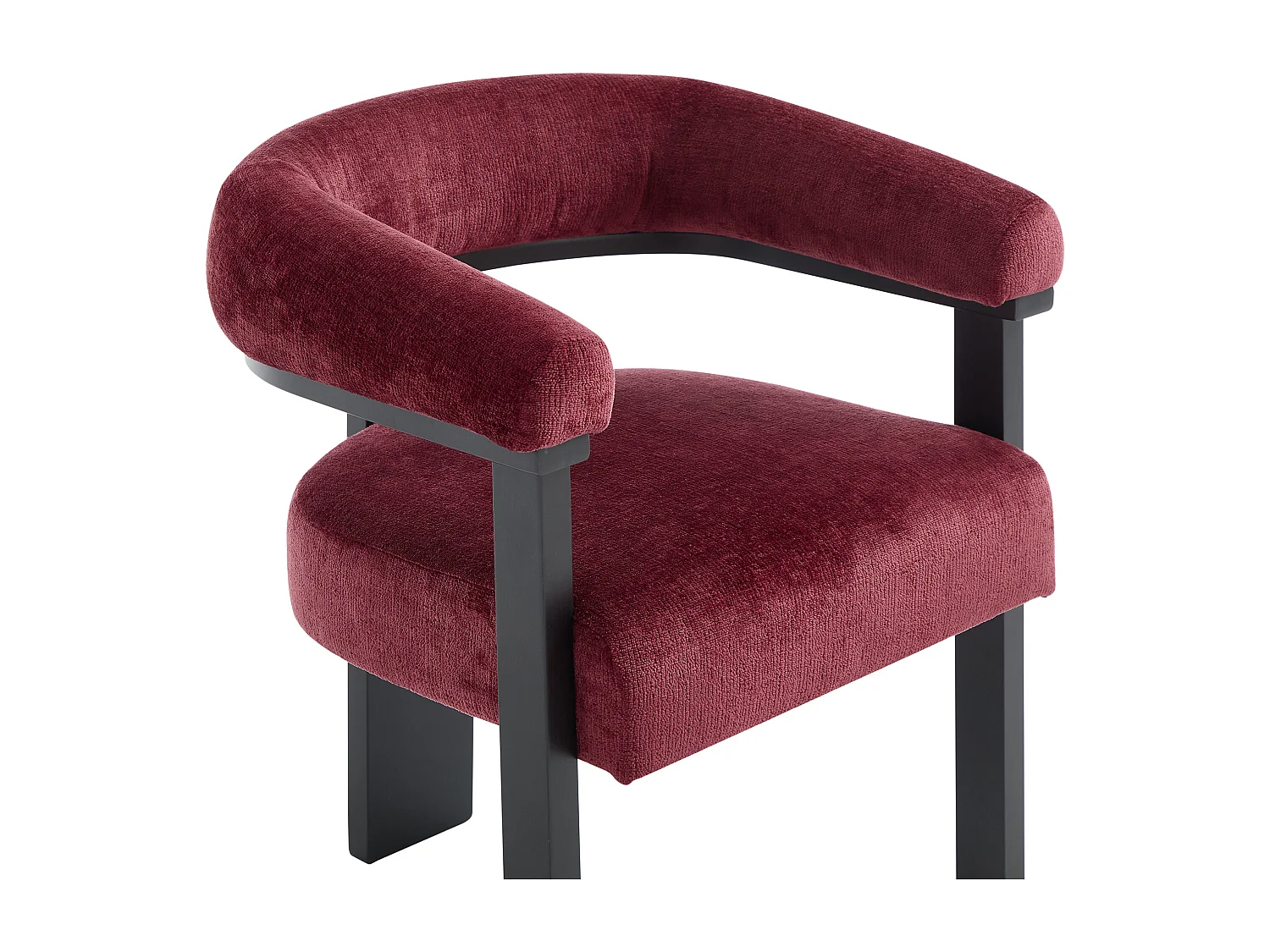 Set van 2 stoelen met armleuningen in structuurstof en zwart rubberhout - Bordeaux - LIVELIA van Pascal Morabito