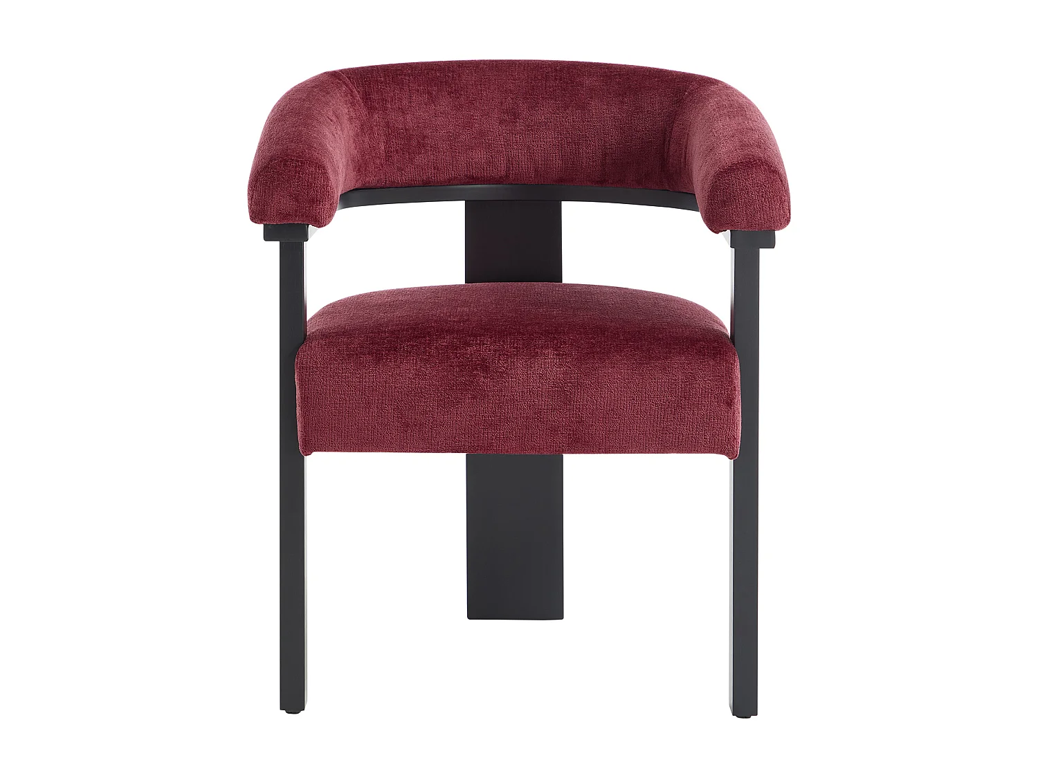 Set van 6 stoelen met armleuningen in structuurstof en zwart rubberhout - Bordeaux - LIVELIA van Pascal Morabito