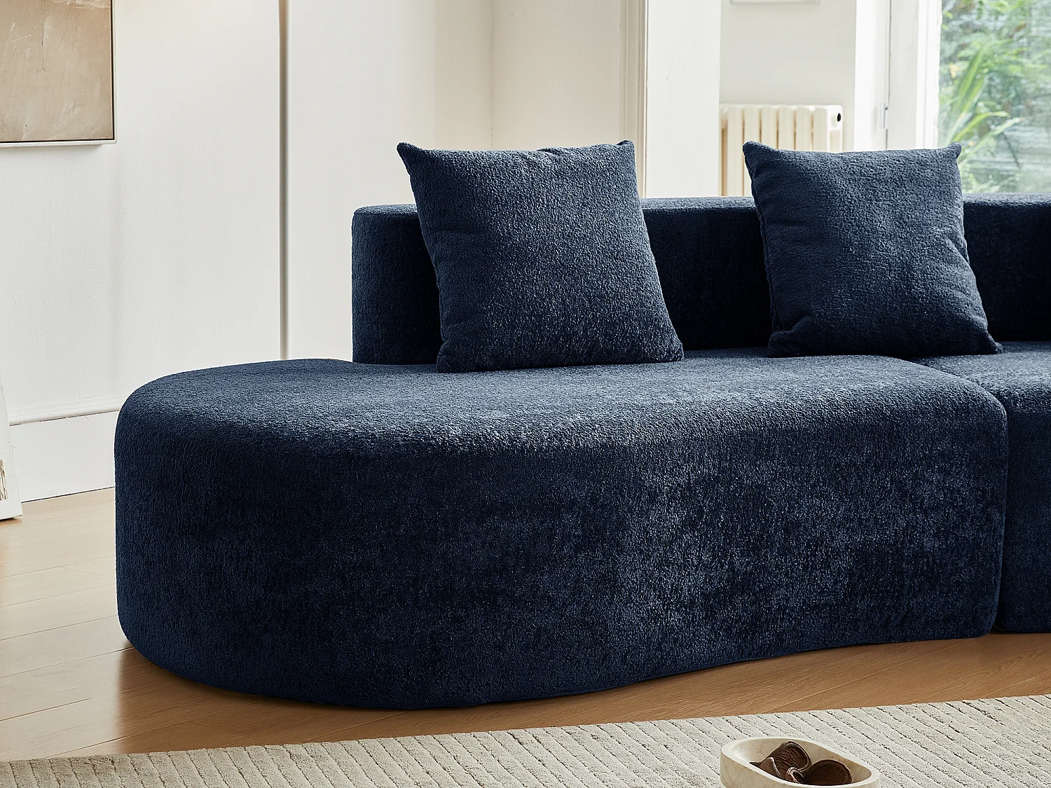 Aurora 1.0 - 3-zits ronde hoekbank - Zacht fluweel - gebogen design - heerlijk comfort - voor grote woonkamers en leefruimtes