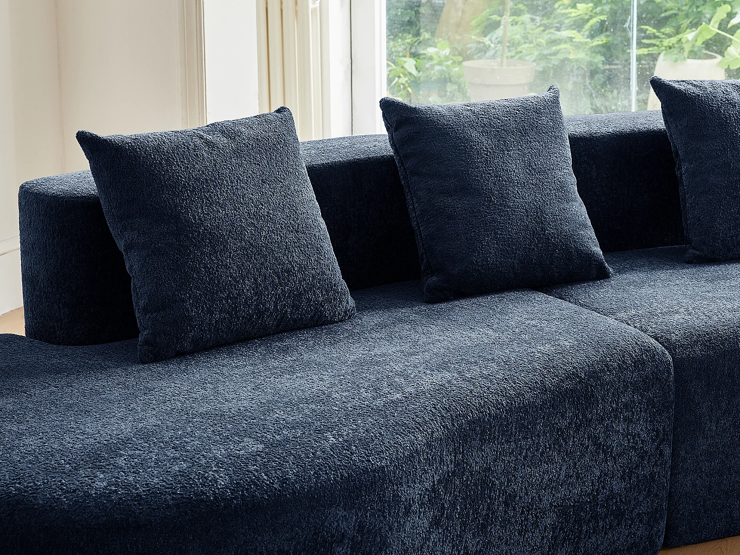 Aurora 1.0 - 3-zits ronde hoekbank - Zacht fluweel - gebogen design - heerlijk comfort - voor grote woonkamers en leefruimtes