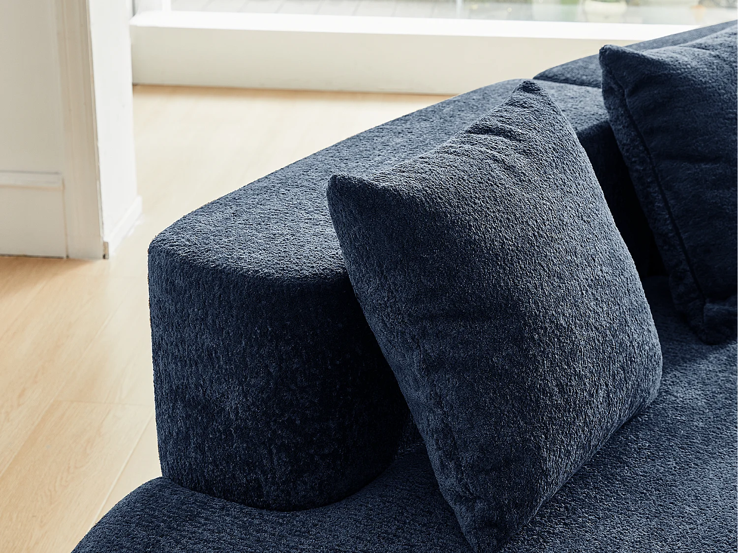 Aurora 1.0 - 3-zits ronde hoekbank - Zacht fluweel - gebogen design - heerlijk comfort - voor grote woonkamers en leefruimtes