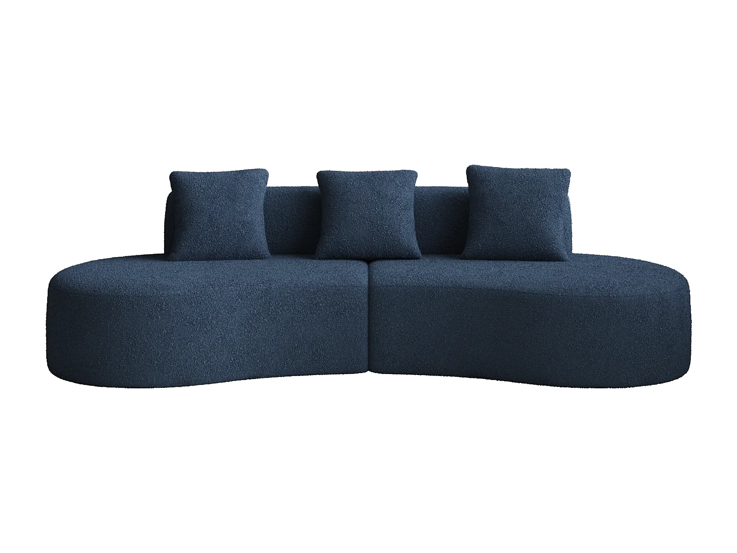 Aurora 1.0 - Canapé 3 places courbe - Velours doux - design arqué - confort moelleux - pour grands salons et espaces de vie