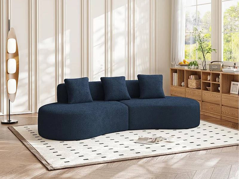 Aurora 1.0 - 3-zits ronde hoekbank - Zacht fluweel - gebogen design - heerlijk comfort - voor grote woonkamers en leefruimtes