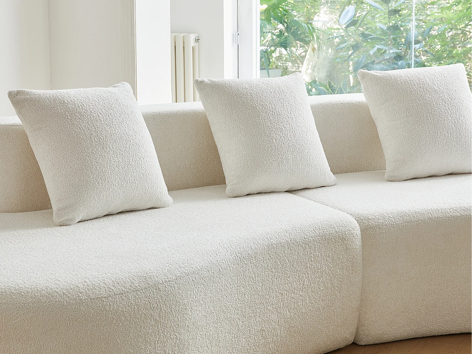 Aurora 1.0 - 3-zits ronde hoekbank - Zacht fluweel - gebogen design - heerlijk comfort - voor grote woonkamers en leefruimtes