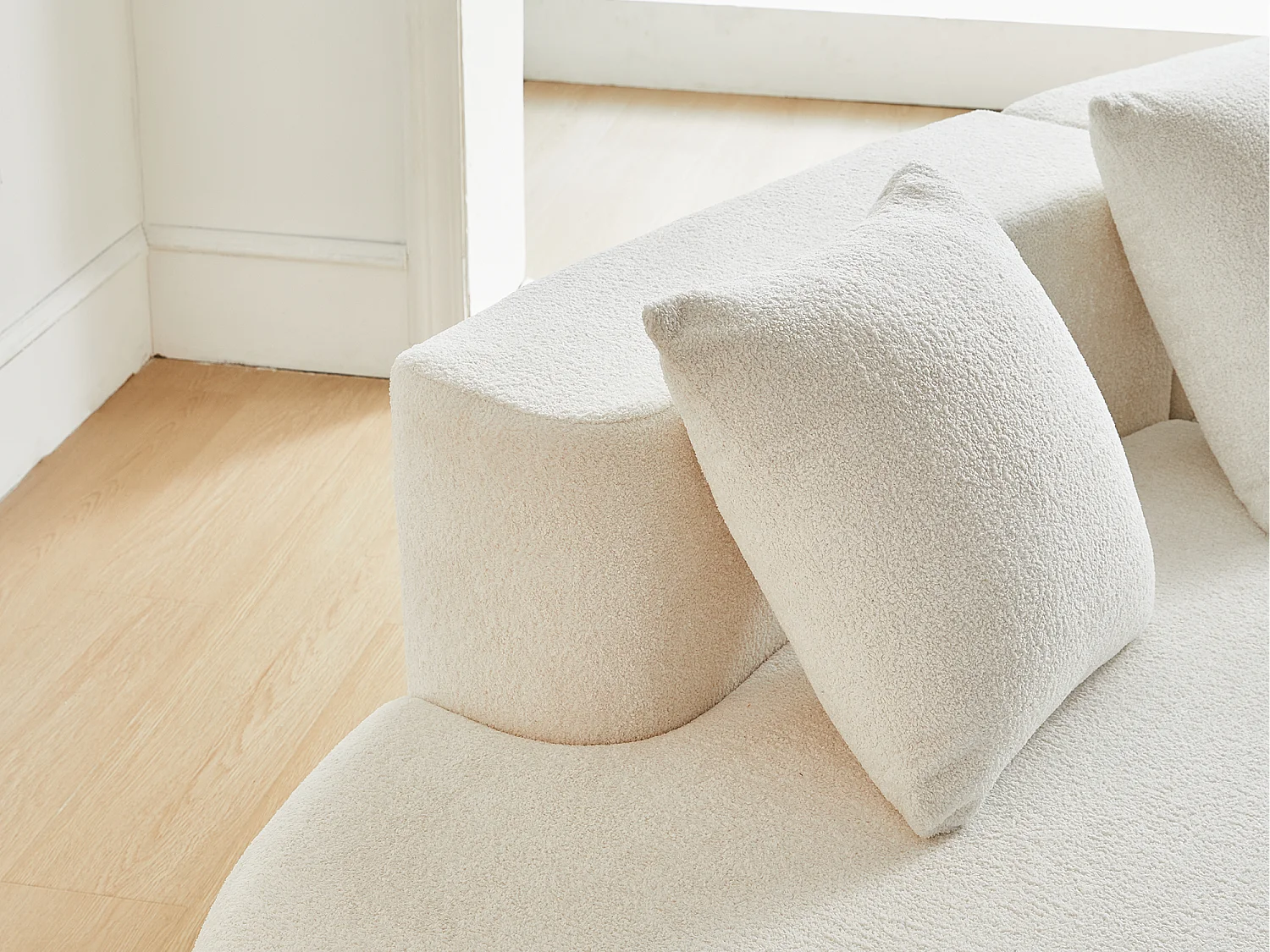 Aurora 1.0 - 3-zits ronde hoekbank - Zacht fluweel - gebogen design - heerlijk comfort - voor grote woonkamers en leefruimtes