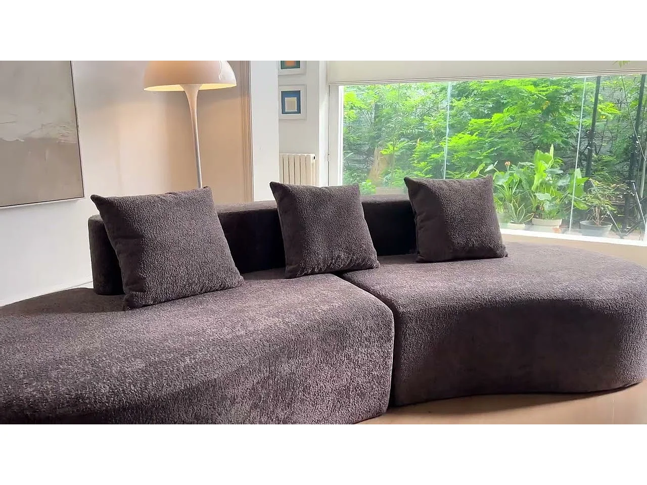 Aurora 1.0 - 3-zits ronde hoekbank - Zacht fluweel - gebogen design - heerlijk comfort - voor grote woonkamers en leefruimtes