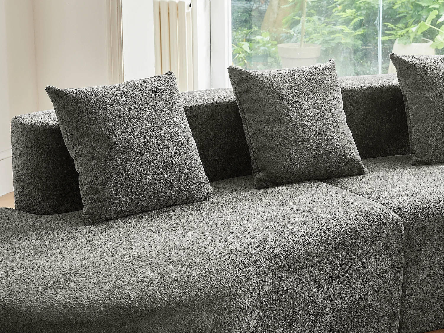 Aurora 1.0 - 3-zits ronde hoekbank - Zacht fluweel - gebogen design - heerlijk comfort - voor grote woonkamers en leefruimtes