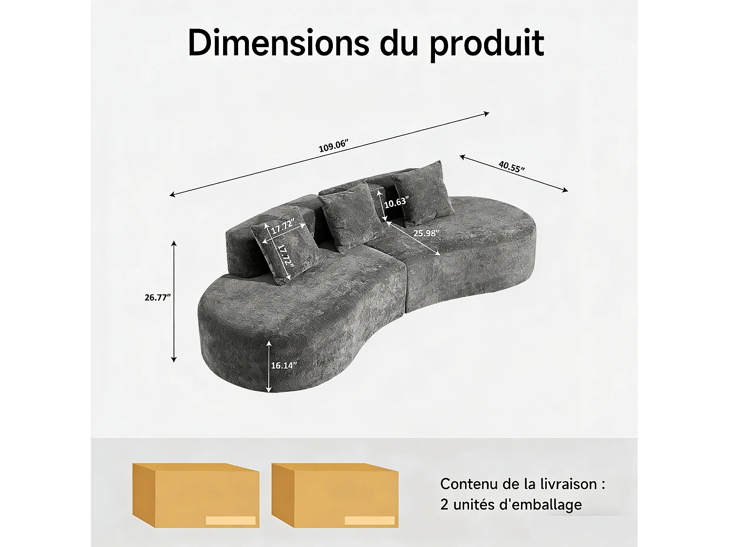 Aurora 1.0 - 3-zits ronde hoekbank - Zacht fluweel - gebogen design - heerlijk comfort - voor grote woonkamers en leefruimtes