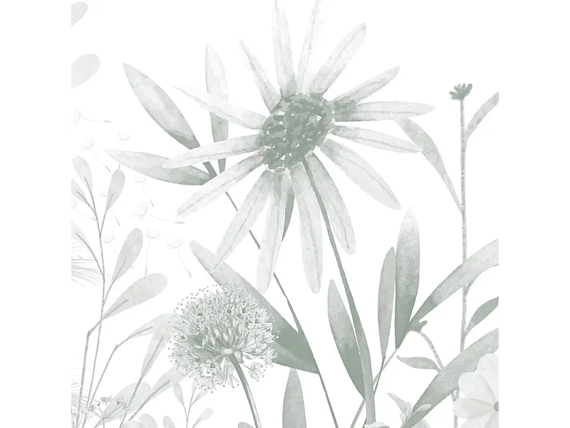 Crédence cuisine en aluminium - motif floral vert - 240x50 cm (en 2 bandeaux)