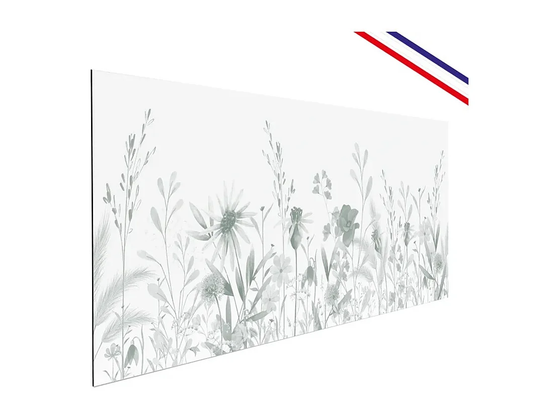 Crédence cuisine en aluminium - motif floral vert - 240x50 cm (en 2 bandeaux)