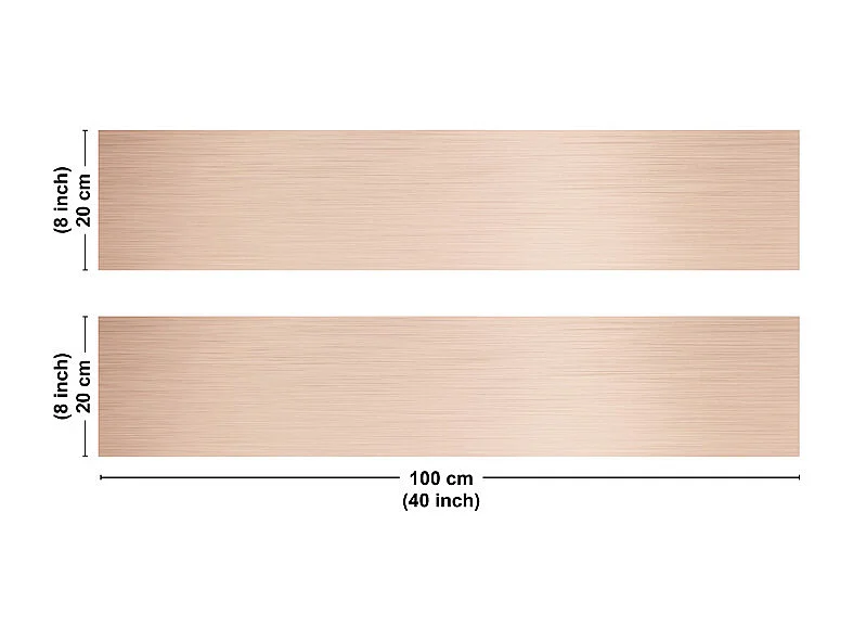 Crédence cuisine en aluminium - effet industriel rose - 200x20 cm (en 2 bandeaux)