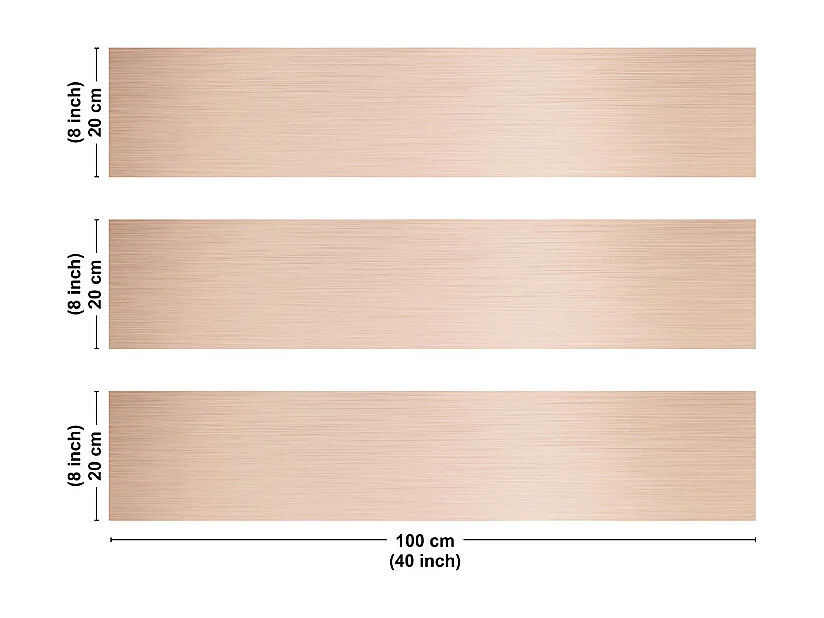 Crédence cuisine en aluminium - effet industriel rose - 300x20 cm (en 3 bandeaux)