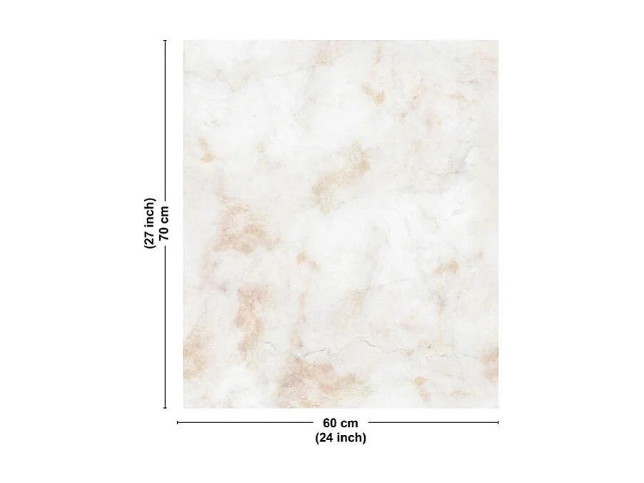 Fond de hotte en aluminium - marbre brun - 70x60 cm