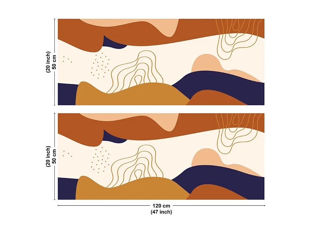 Crédence cuisine en aluminium - design orange - 240x50 cm (en 2 bandeaux)