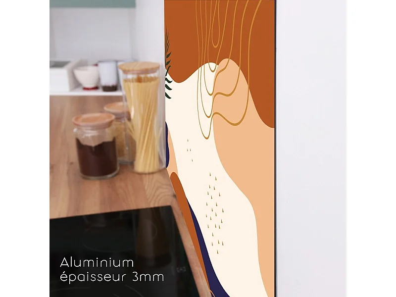 Crédence cuisine en aluminium - design orange - 240x50 cm (en 2 bandeaux)