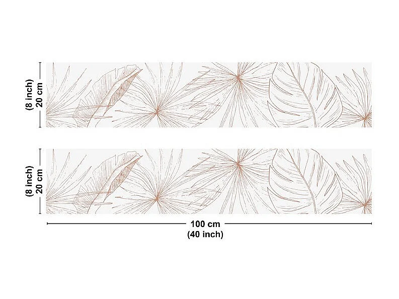 Crédence cuisine en aluminium - floral terracotta - 200x20 cm (en 2 bandeaux)