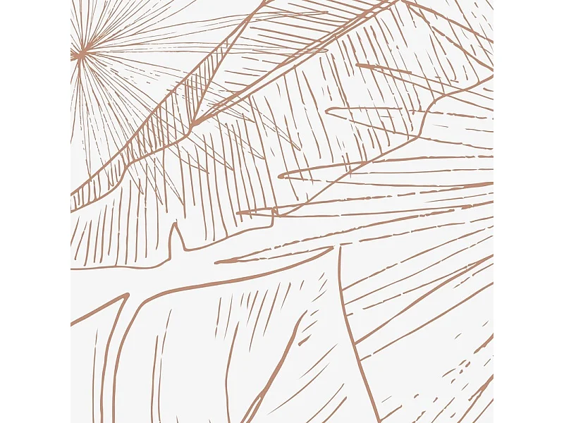 Crédence cuisine en aluminium - floral terracotta - 200x20 cm (en 2 bandeaux)