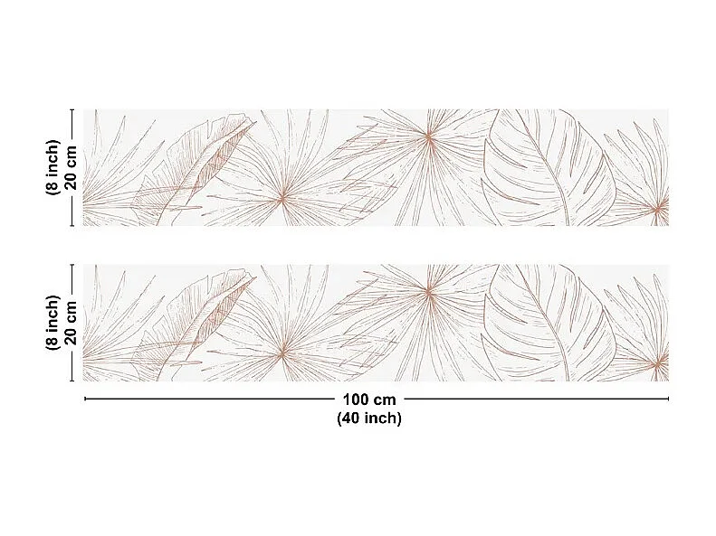 Crédence cuisine en aluminium - floral terracotta - 200x20 cm (en 2 bandeaux)