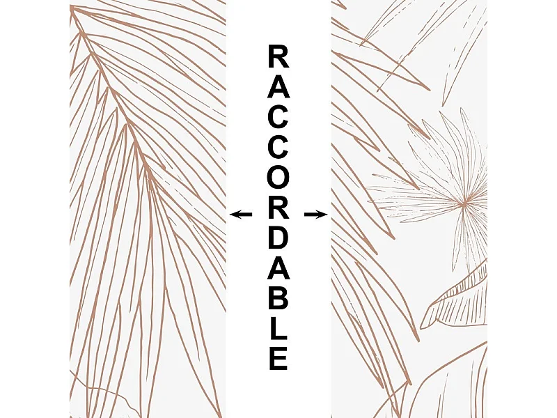 Crédence cuisine en aluminium - floral terracotta - 200x20 cm (en 2 bandeaux)