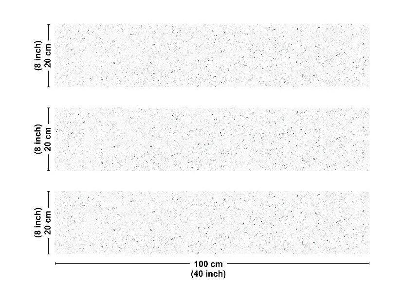 Crédence cuisine en aluminium - motif terrazzo blanc et vert - 300x20 cm (en 3 bandeaux)