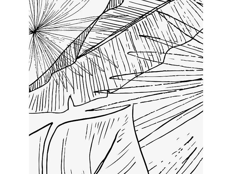 Crédence cuisine en aluminium - floral noir - 300x20 cm (en 3 bandeaux)