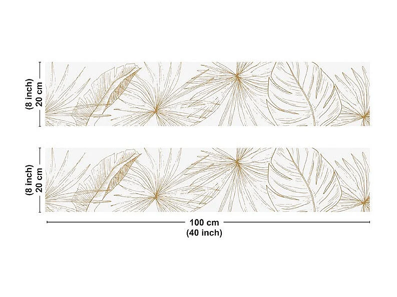 Crédence cuisine en aluminium - floral caramel - 200x20 cm (en 2 bandeaux)