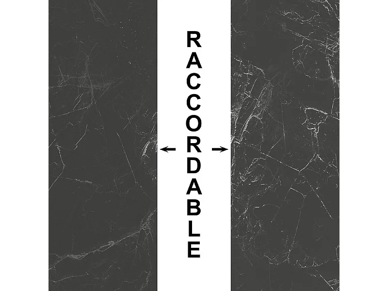 Crédence cuisine en aluminium - effet marbre gris - 240x50 cm (en 2 bandeaux)