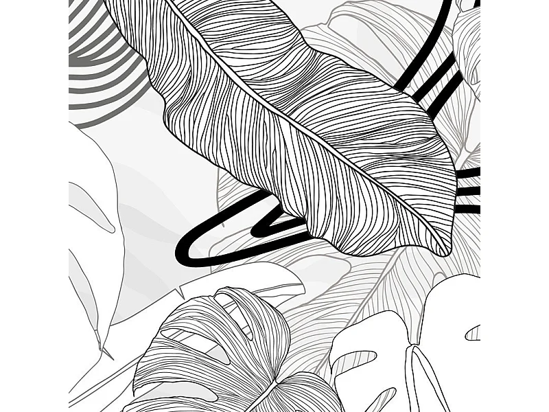 Crédence cuisine en aluminium - floral noir - 300x20 cm (en 3 bandeaux)