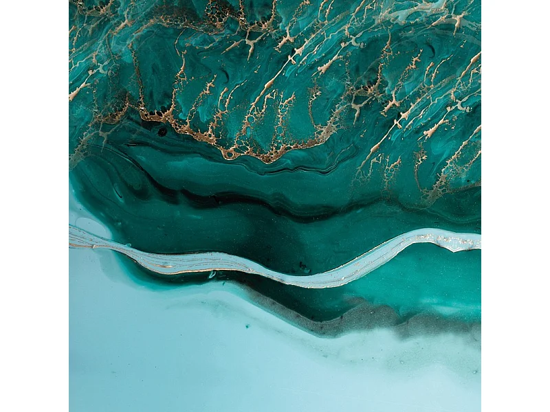 Crédence cuisine en aluminium - effet marbre bleu - 360x50 cm (en 3 bandeaux)