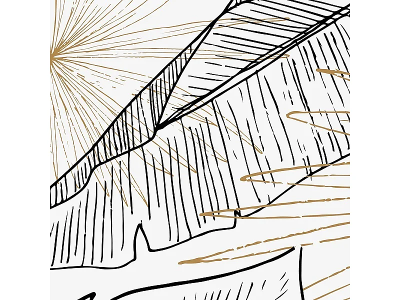 Crédence cuisine en aluminium - floral noir et doré - 300x20 cm (en 3 bandeaux)