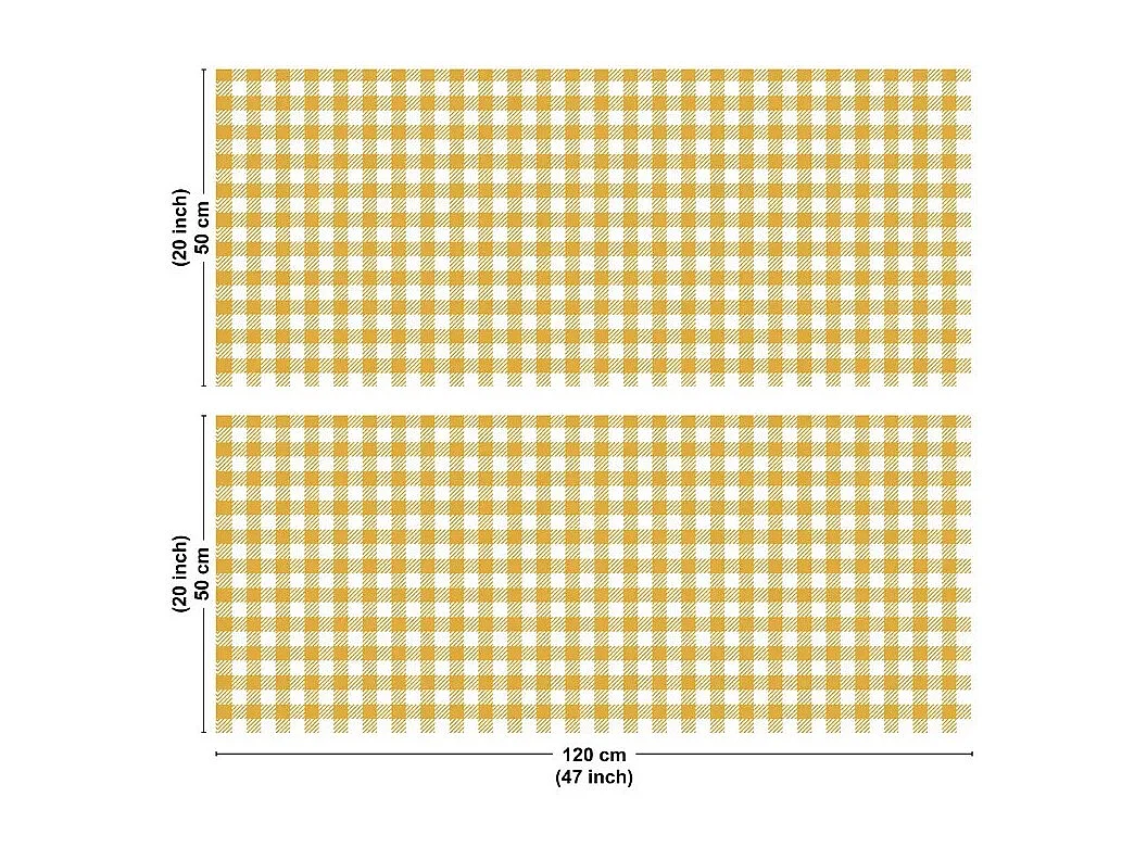 Crédence cuisine en aluminium - motif vichy orange - 240x50 cm (en 2 bandeaux)