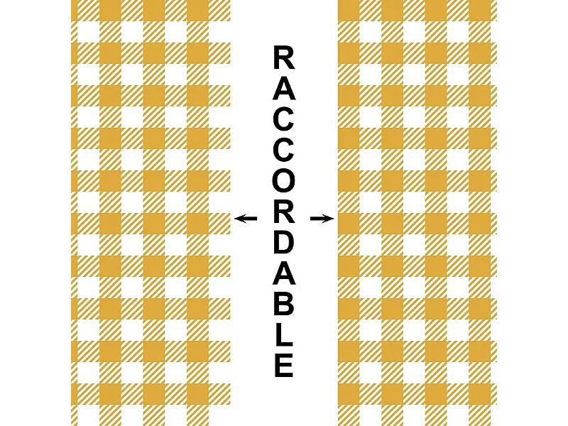 Crédence cuisine en aluminium - motif vichy orange - 240x50 cm (en 2 bandeaux)