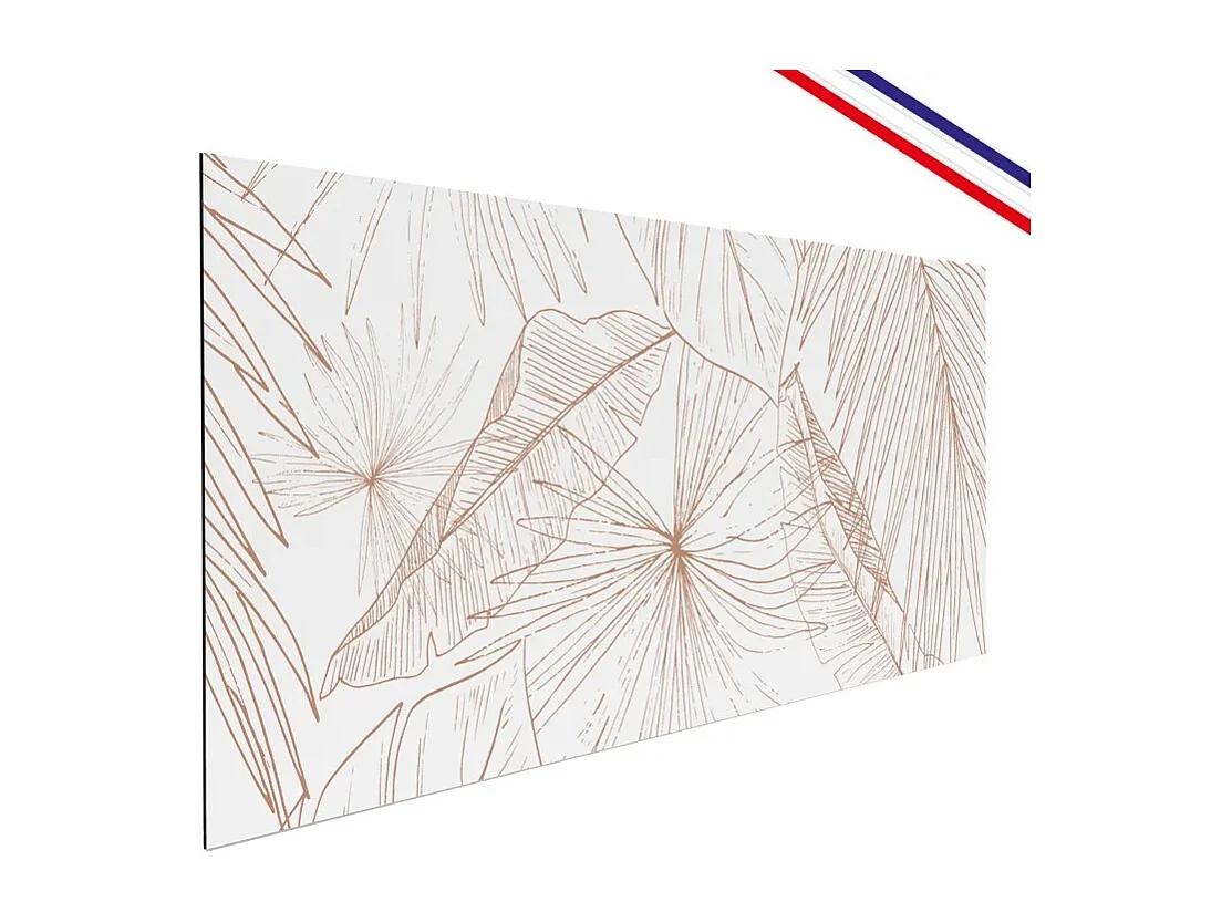 Fond de hotte en aluminium - motif floral terracotta - 70x60 cm