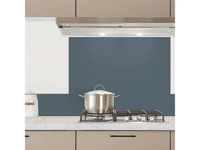 Crédence cuisine en aluminium - essentiel bleu paon - 200x20 cm (en 2 bandeaux)