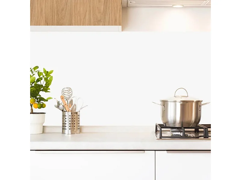 Crédence cuisine en aluminium - essentiel blanc - 240x50 cm (en 2 bandeaux)