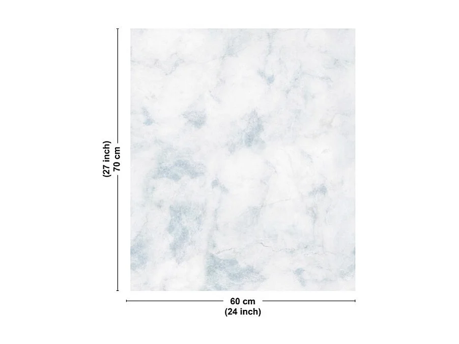 Fond de hotte en aluminium - marbre bleu - 70x60 cm