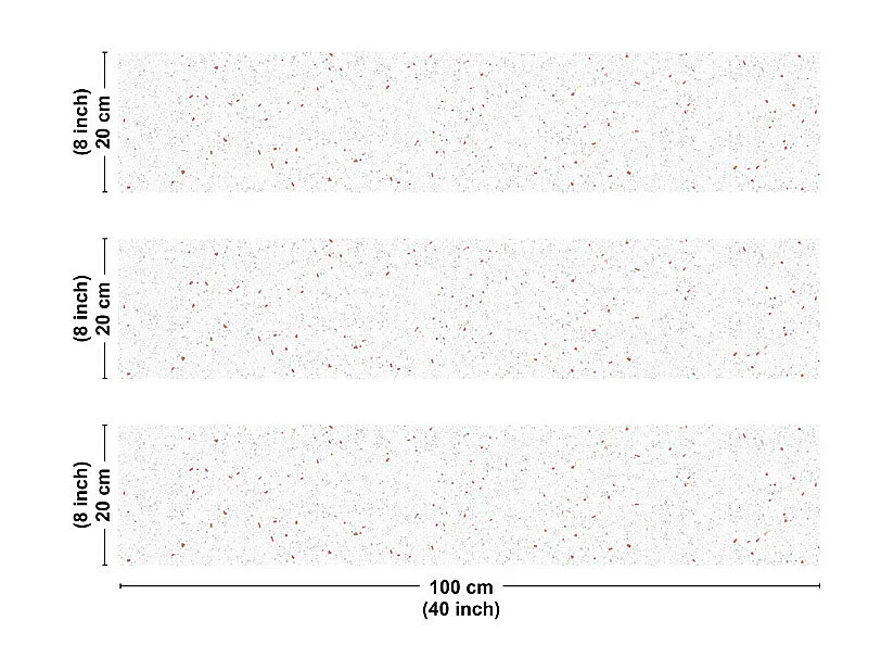 Crédence cuisine en aluminium - motif terrazzo blanc et terracotta - 300x20 cm (en 3 bandeaux)