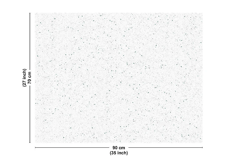 Fond de hotte en aluminium - motif terrazzo blanc et vert - 70x90 cm