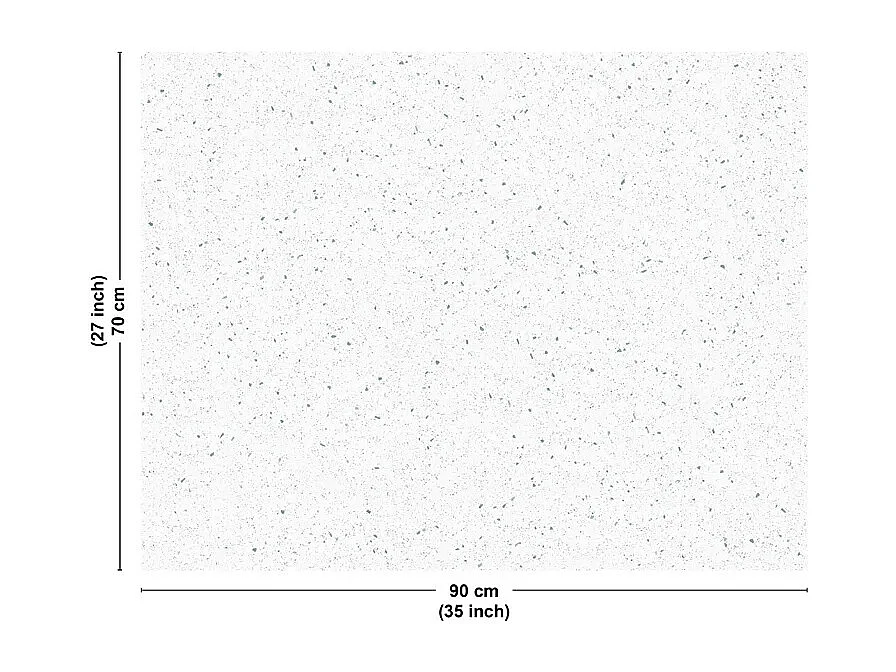 Fond de hotte en aluminium - motif terrazzo blanc et vert - 70x90 cm