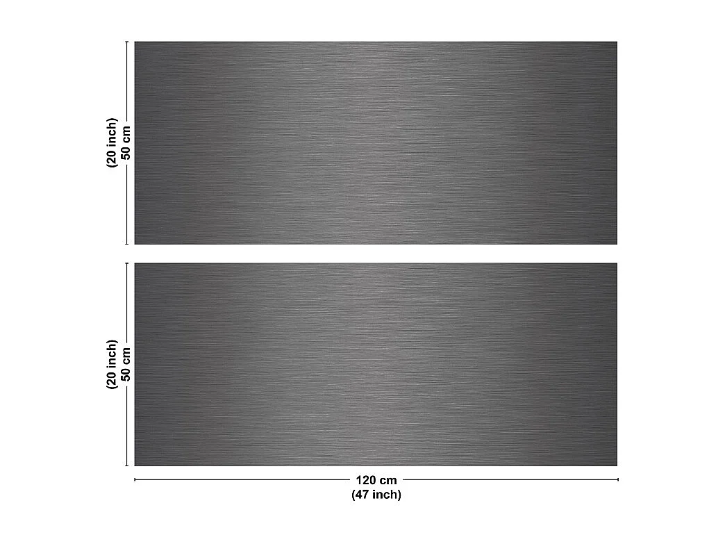 Crédence cuisine en aluminium - effet industriel gris anthracite - 240x50 cm (en 2 bandeaux)