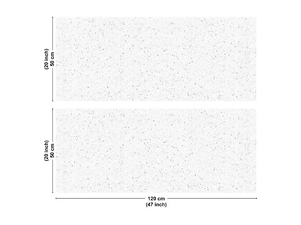 Crédence cuisine en aluminium - motif terrazzo blanc et vert - 240x50 cm (en 2 bandeaux)